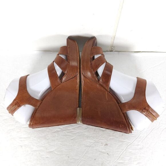 Frye Women’s Alex Seam 2 Sandals US 8,5M Brown Leather Platform Wedge Sandals - Picture 11 of 14